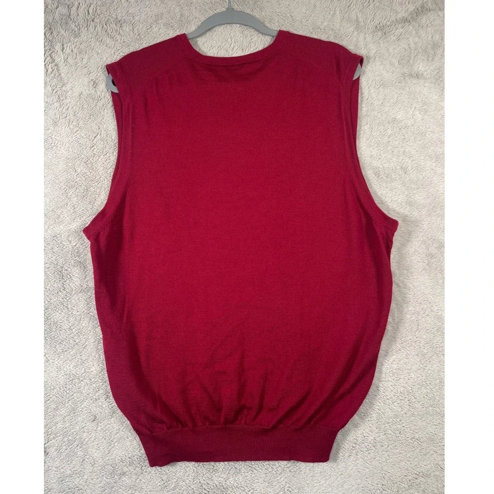 Jos A Bank Traveler Mens XL Merino Wool‎ Sweater Vest Red Sleeveless